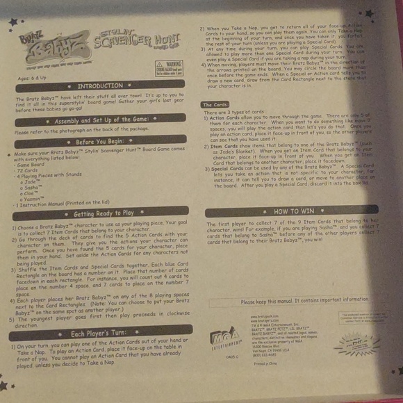 Bratz Baby Stylin Scavenger Hunt board game - Picture 5 of 8